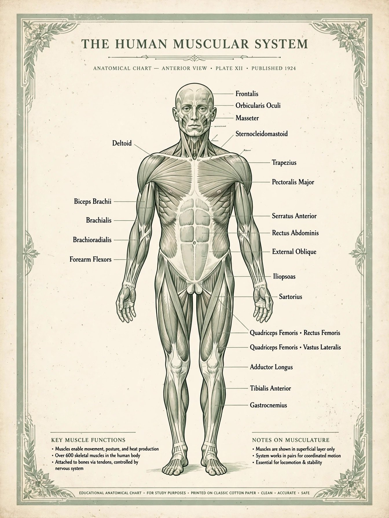 Anatomy charts printable collection