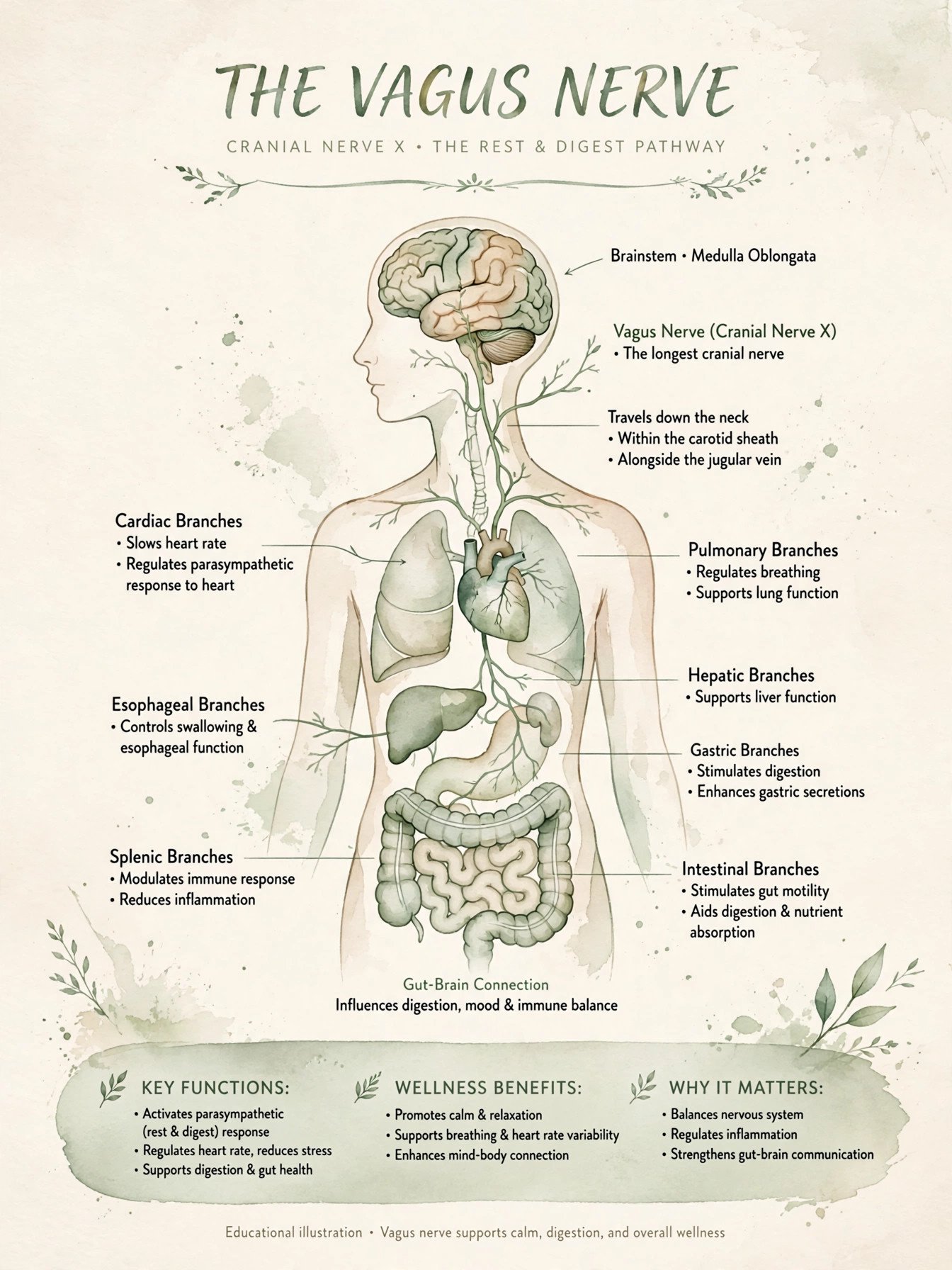 Vagus nerve and nervous system printable collection